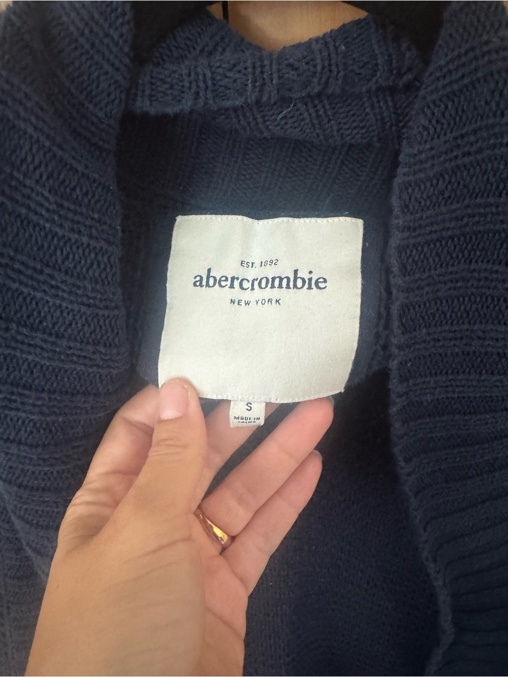 Abercrombie Navy Knit Sweater with Label